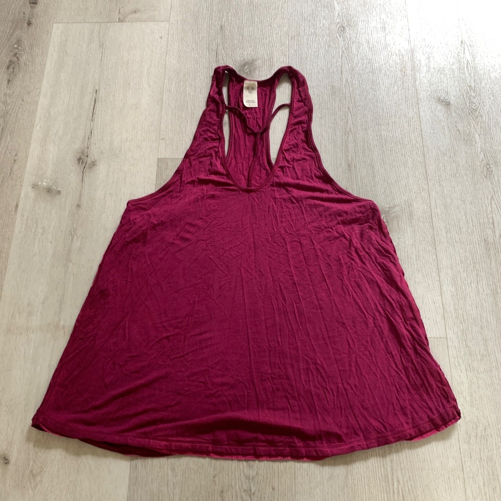 Free People We The Free Magenta Racerback Tank Top Strappy V-Neck Small Boho